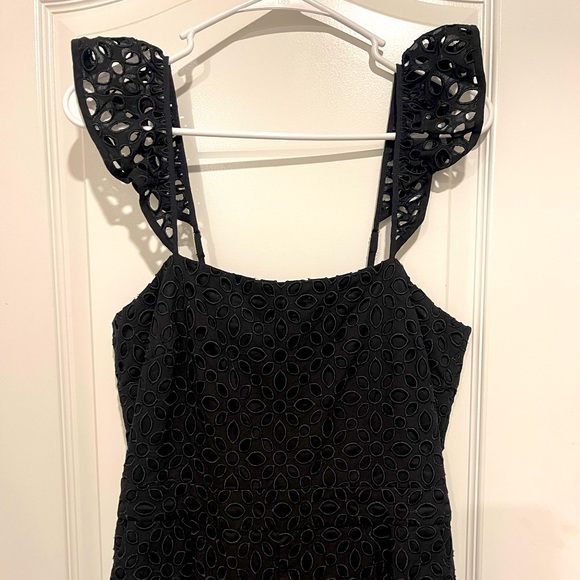 Black Eyelet Peplum sleeve JCrew Jumpsuit/Romper. Never worn. - Picture 1 of 5